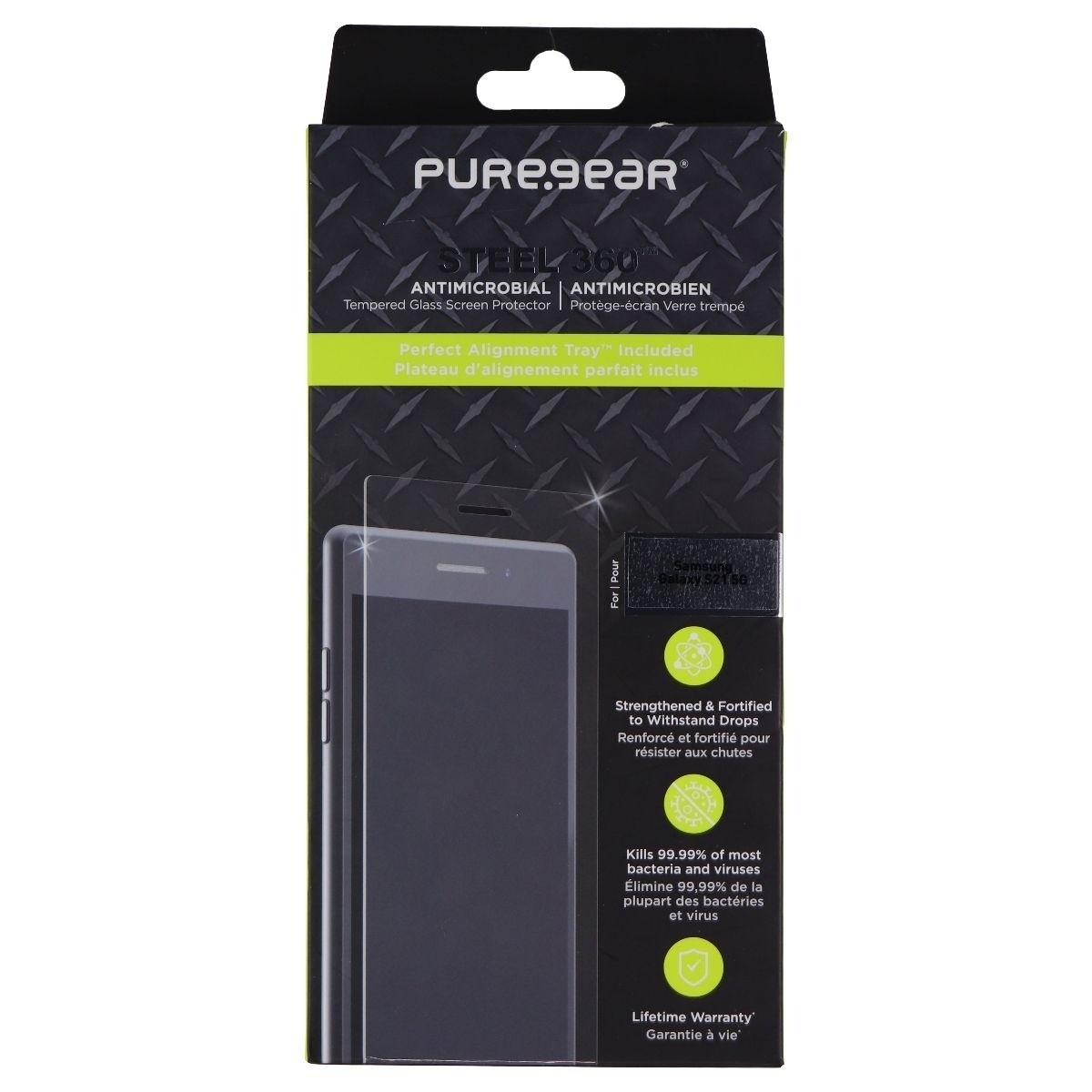 PureGear Steel 360 Series Tempered Glass For Samsung Galaxy S21 5G - Clear