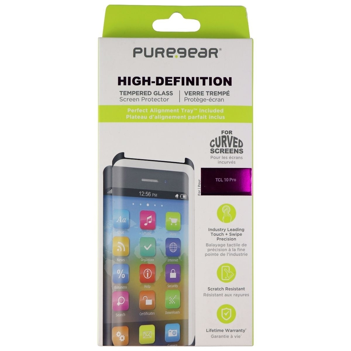 PureGear HD Curved Tempered Glass Screen Protector For TCL 10 Pro - Clear