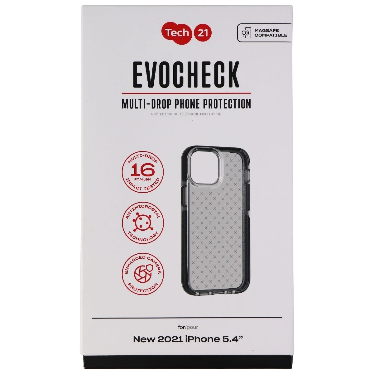 Tech21 Evo Check Series Flexible Gel Case For Apple IPhone 13 Mini - Black