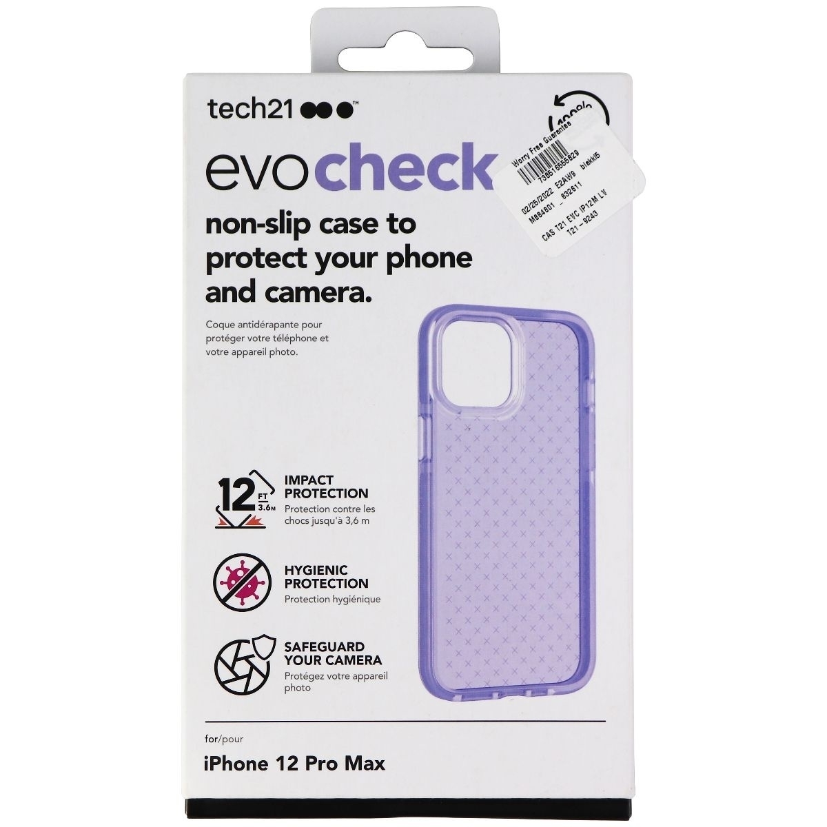Tech21 Evo Check Gel Case For Apple IPhone 12 Pro Max - Lavender
