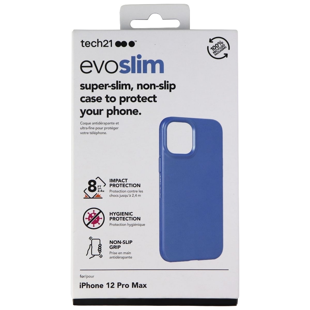 Tech21 Evo Slim Series Flexible Gel Case For Apple IPhone 12 Pro Max - Blue