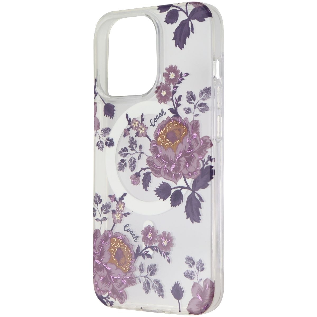 Coach Protective Case For MagSafe For IPhone 13 Pro - Moody Floral Purple/Clear