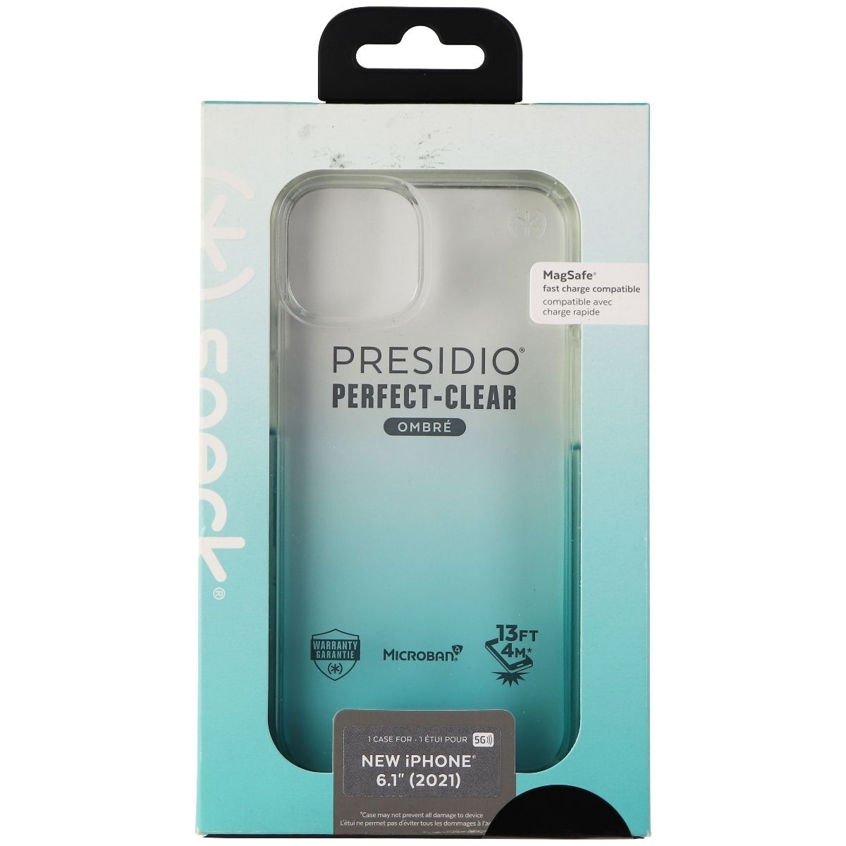 Speck Presidio Clear Ombre Case For IPhone 13 / 14 - Clear/Fantasy Teal Fade
