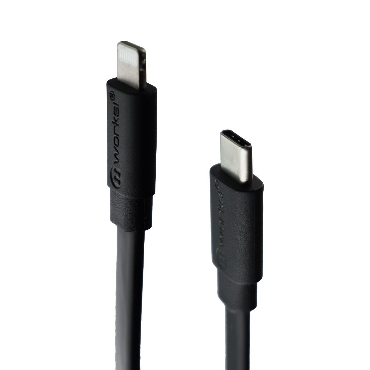 MWorks! MPower! Flat USB-C To Lightning 8-Pin Cable For IPhone/iPad - Black