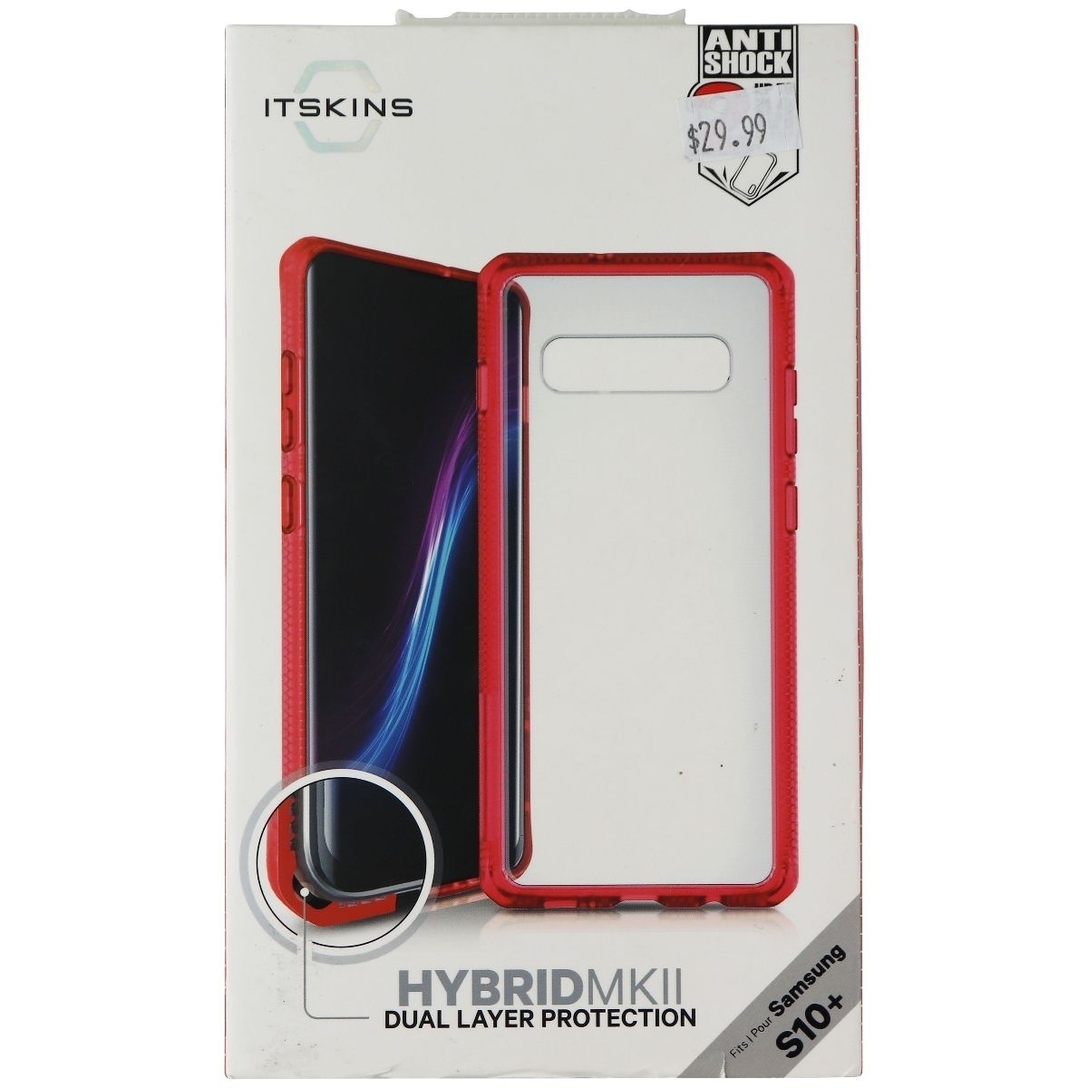 Itskins Hybrid MK11 Samsung Galaxy (S10+) - Red/Transparent