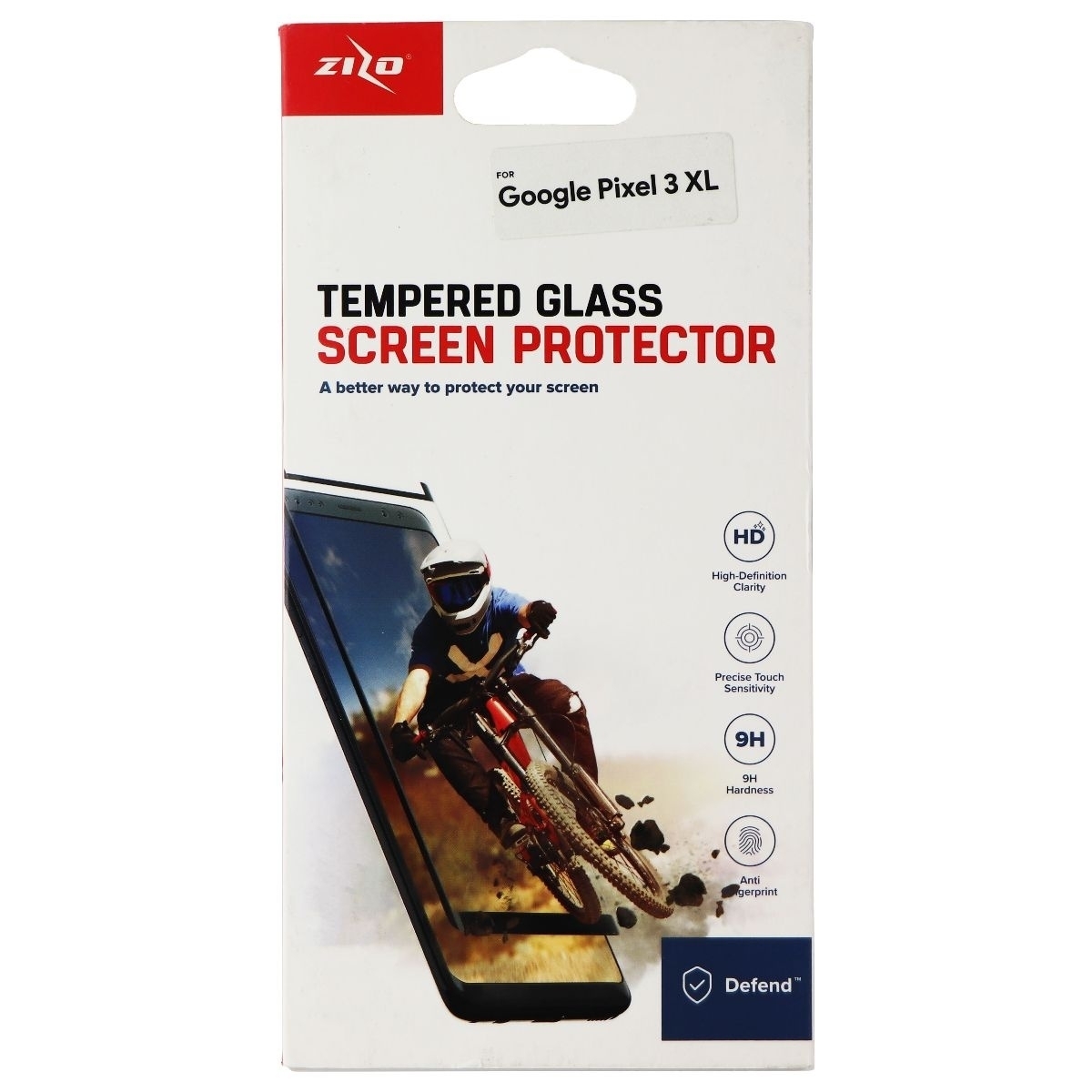 Zizo Tempered Glass Screen Protector For Google Pixel 3 XL Black