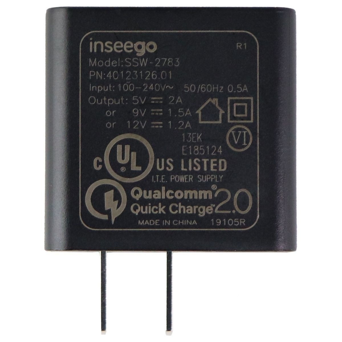 Inseego Qualcomm Quick Charge 2.0 Single USB Wall Charger - Black (SSW-2783)
