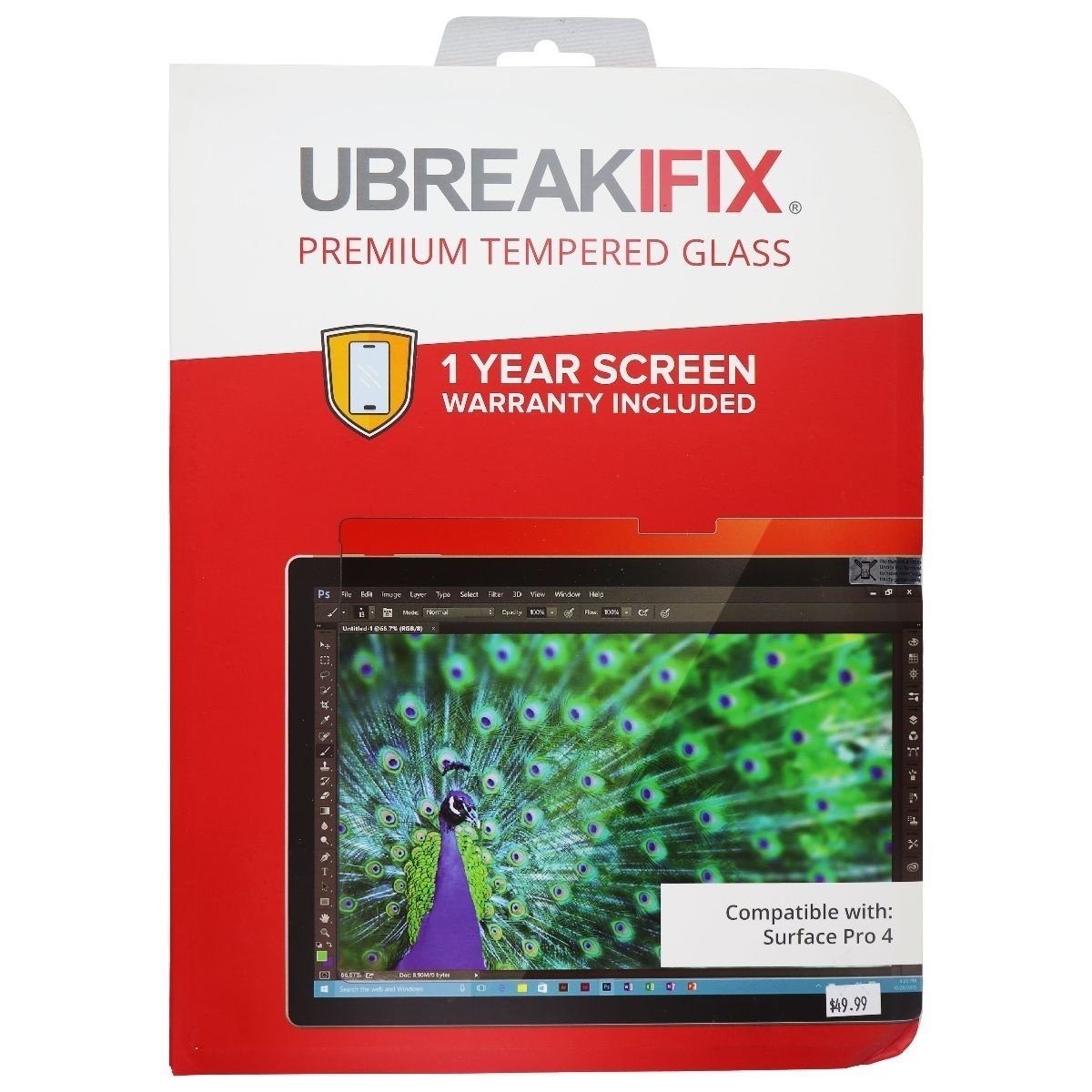 UBREAKIFIX Premium Tempered Glass For Microsoft Surface Pro 4 - Clear