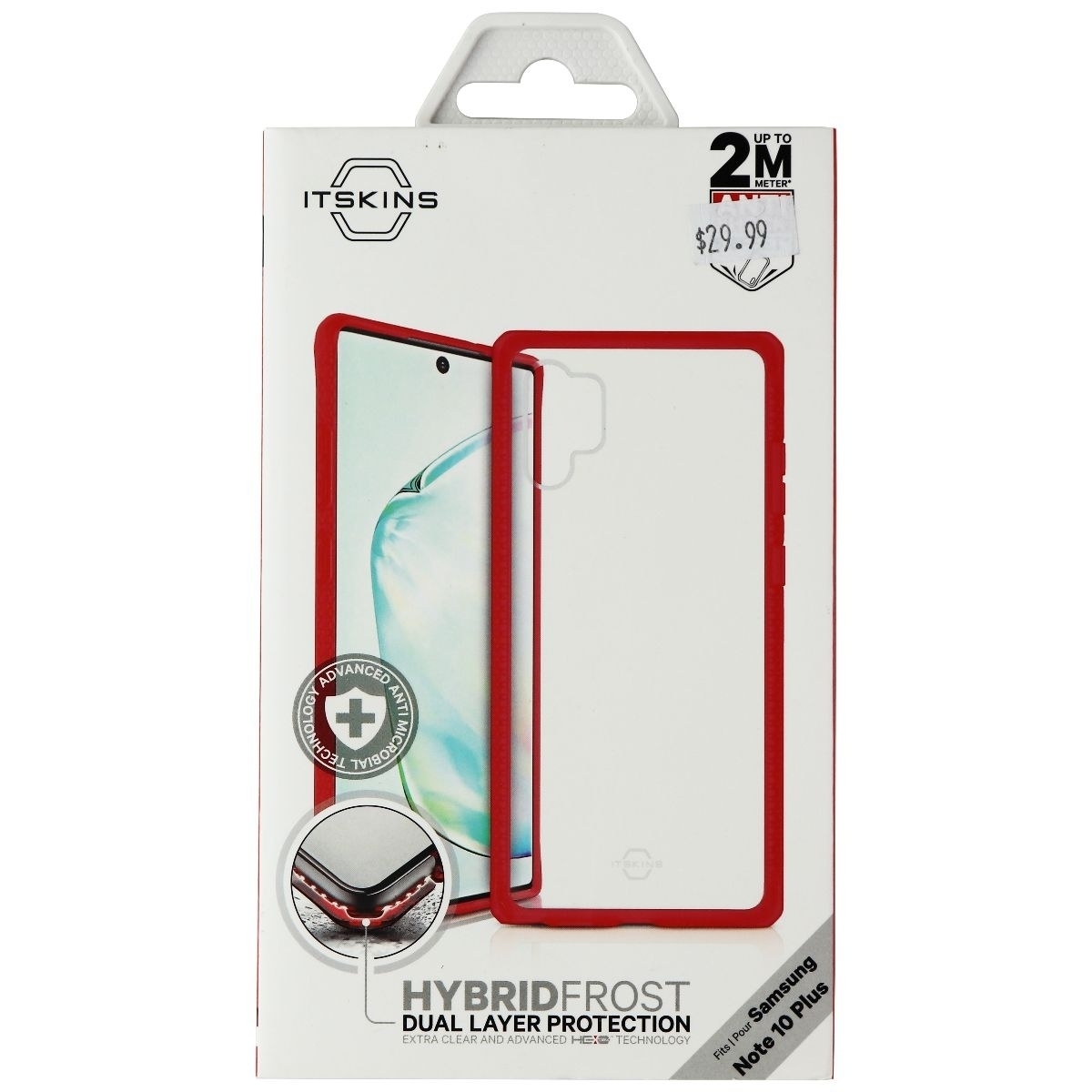 ITSKINS Hybrid Frost Dual Layer Case For Samsung Galaxy (Note10+) - Red/Clear