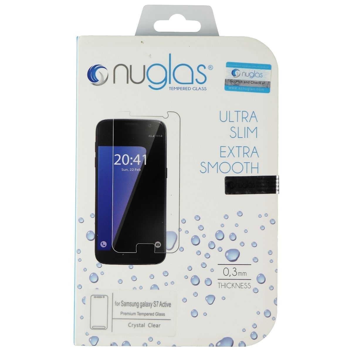 NuGlas Tempered Glass Screen Protector For Samsung Galaxy S7 Active - Clear
