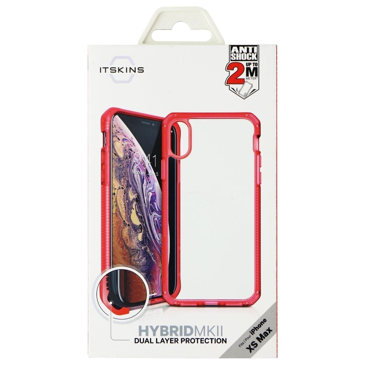 ITSKINS Hybrid Frost Phone Case For Apple IPhone Xs Max - Red And Transparent