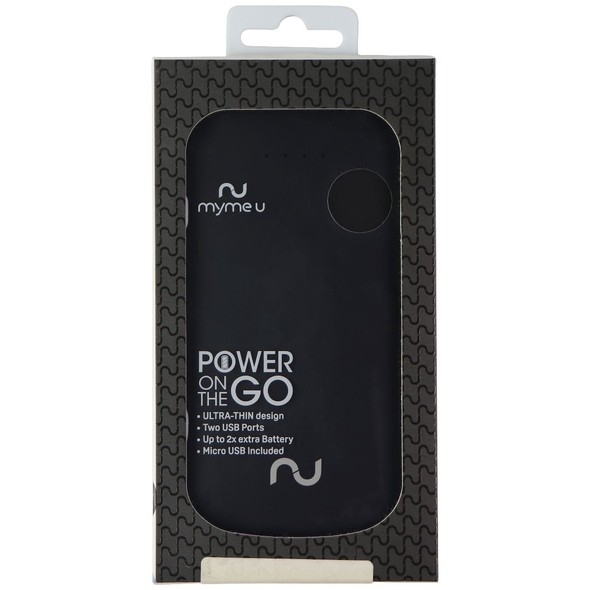 Myme U Power On The Go Portable Battery Pack With Micro-USB Cable - Black