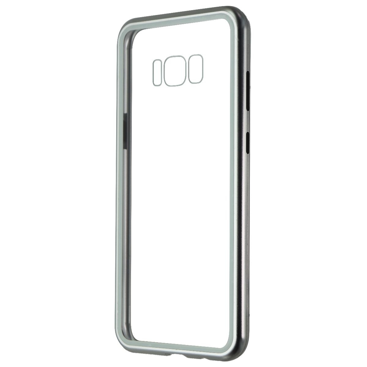 Zore Hybrid Glass Series Case For Samsung Galaxy S8 Plus - Clear/Silver