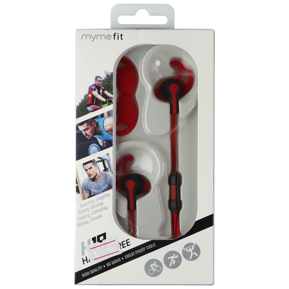 MyMeFit H19 Hands-Free Earbuds (Universal, 3.5mm) - Black/Red