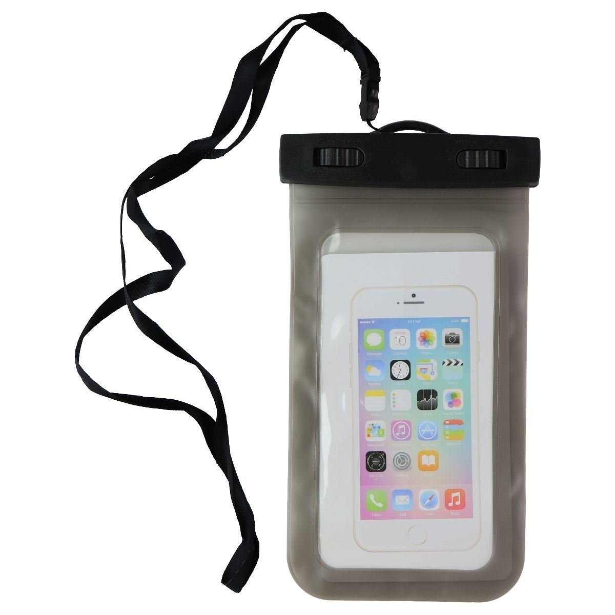 Universal Water Resistant Pouch For Smartphones With Carrying Cord - Black