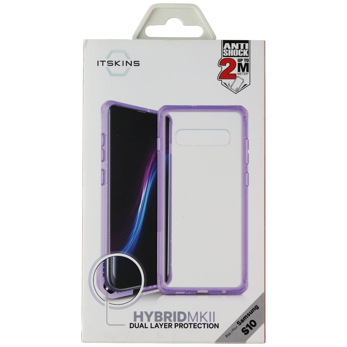 ITSKINS Hybrid Frost Series Case For Samsung Galaxy S10 - Light Purple/Clear