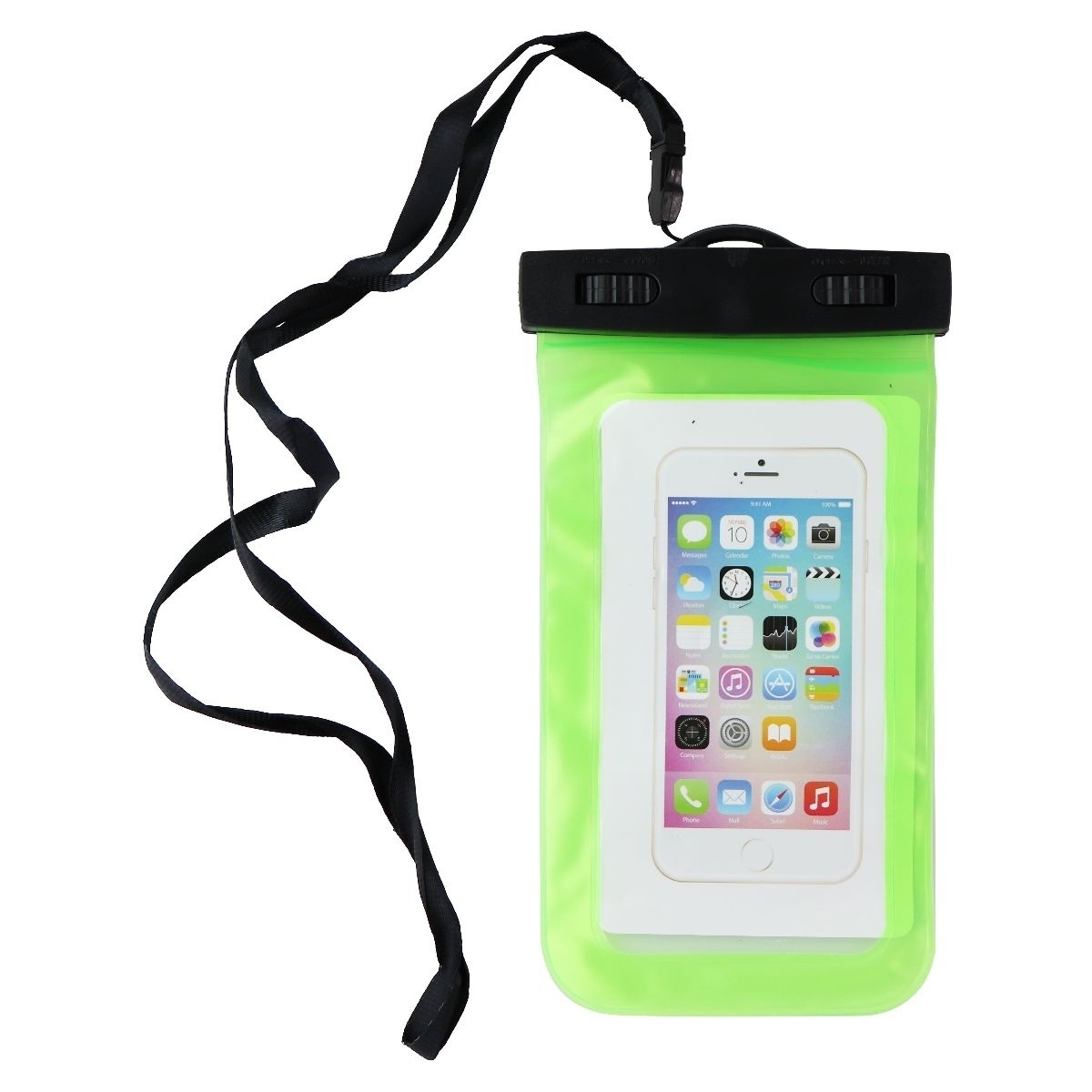 Universal Water Resistant Pouch For Smartphones With Carrying Cord - Green