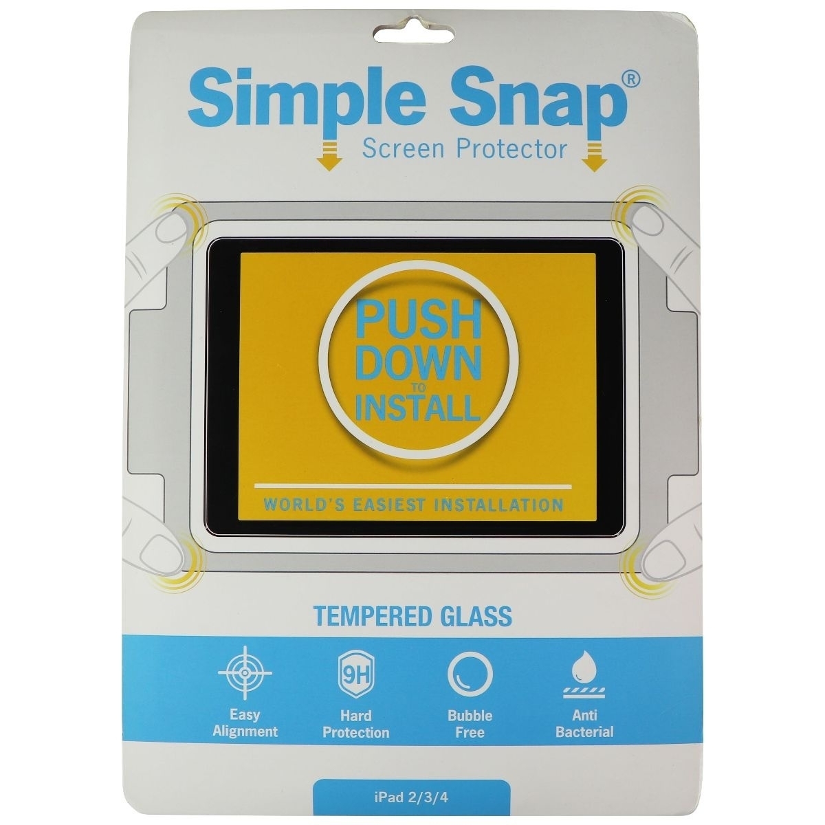 Simple Snap Tempered Glass Screen Protector For Apple IPad 4th/3rd/2nd Gen