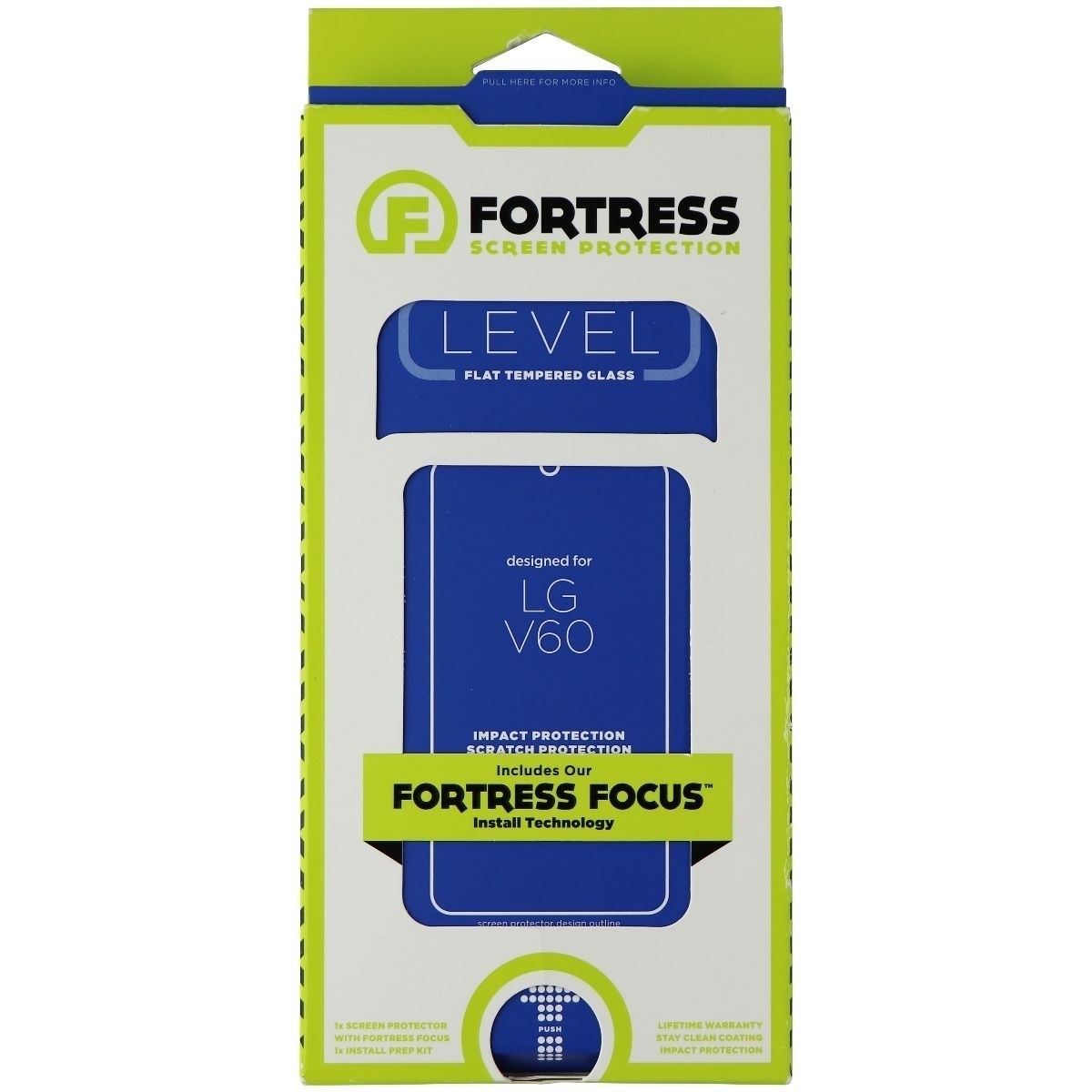 Fortress LEVEL Flat Tempered Glass For LG V60 Smartphones - Clear