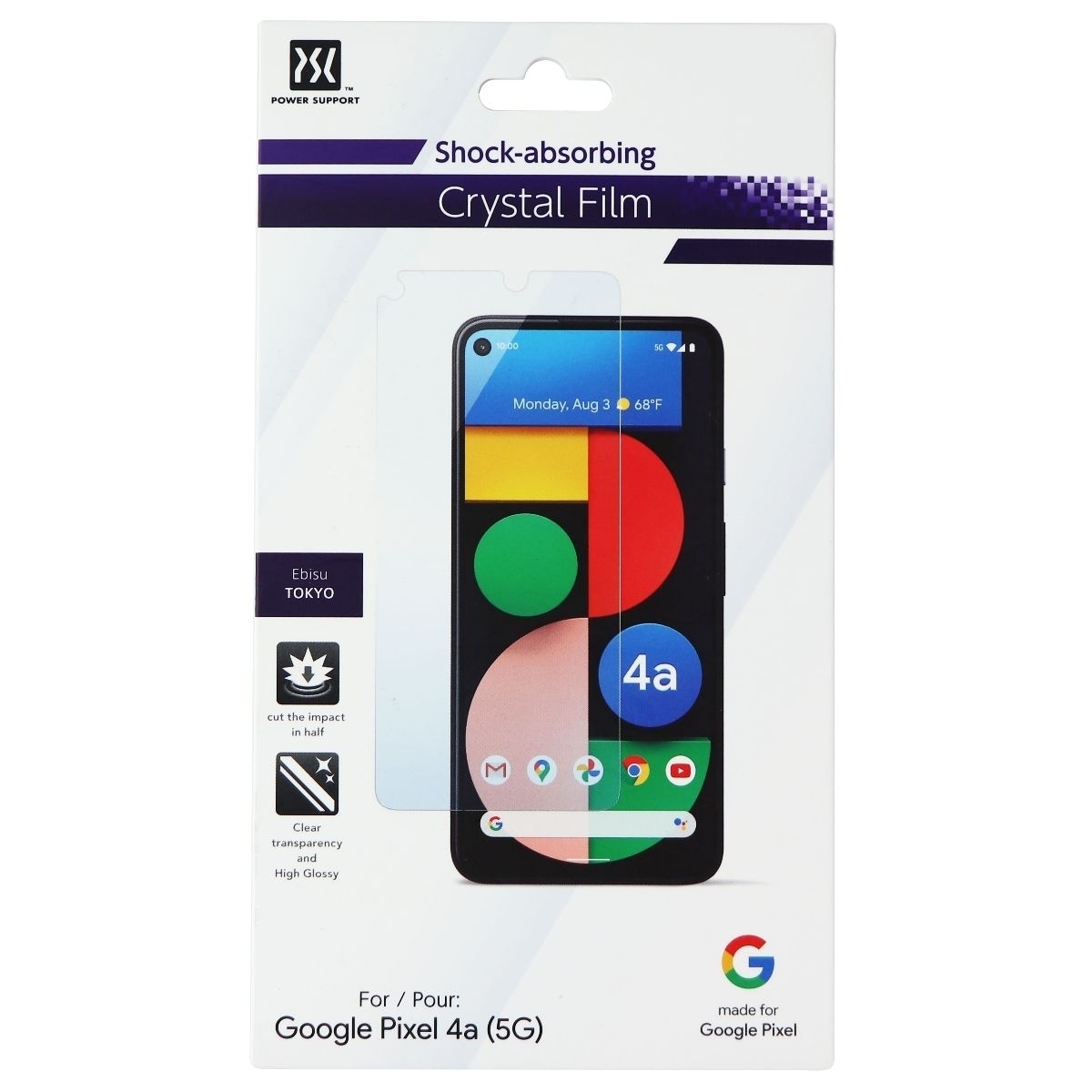 Power Support Crystal Film Screen Protector For Google Pixel 4a (5G) - Clear
