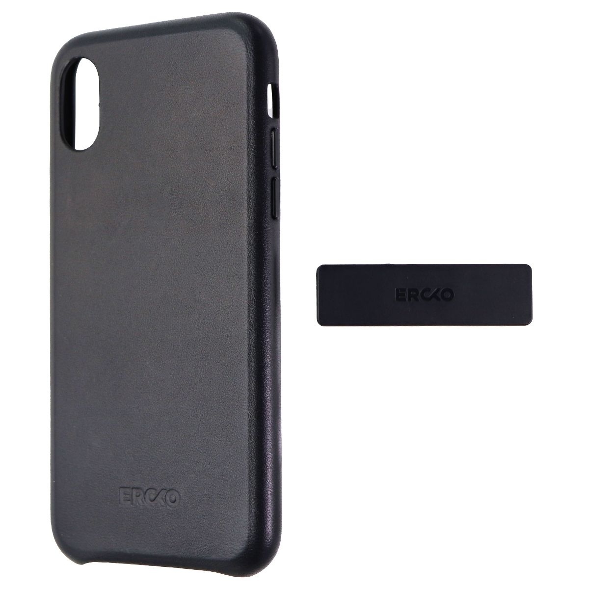 Ercko Leather Hard Case & Small Magnet Holder For IPhone XS / X - Black
