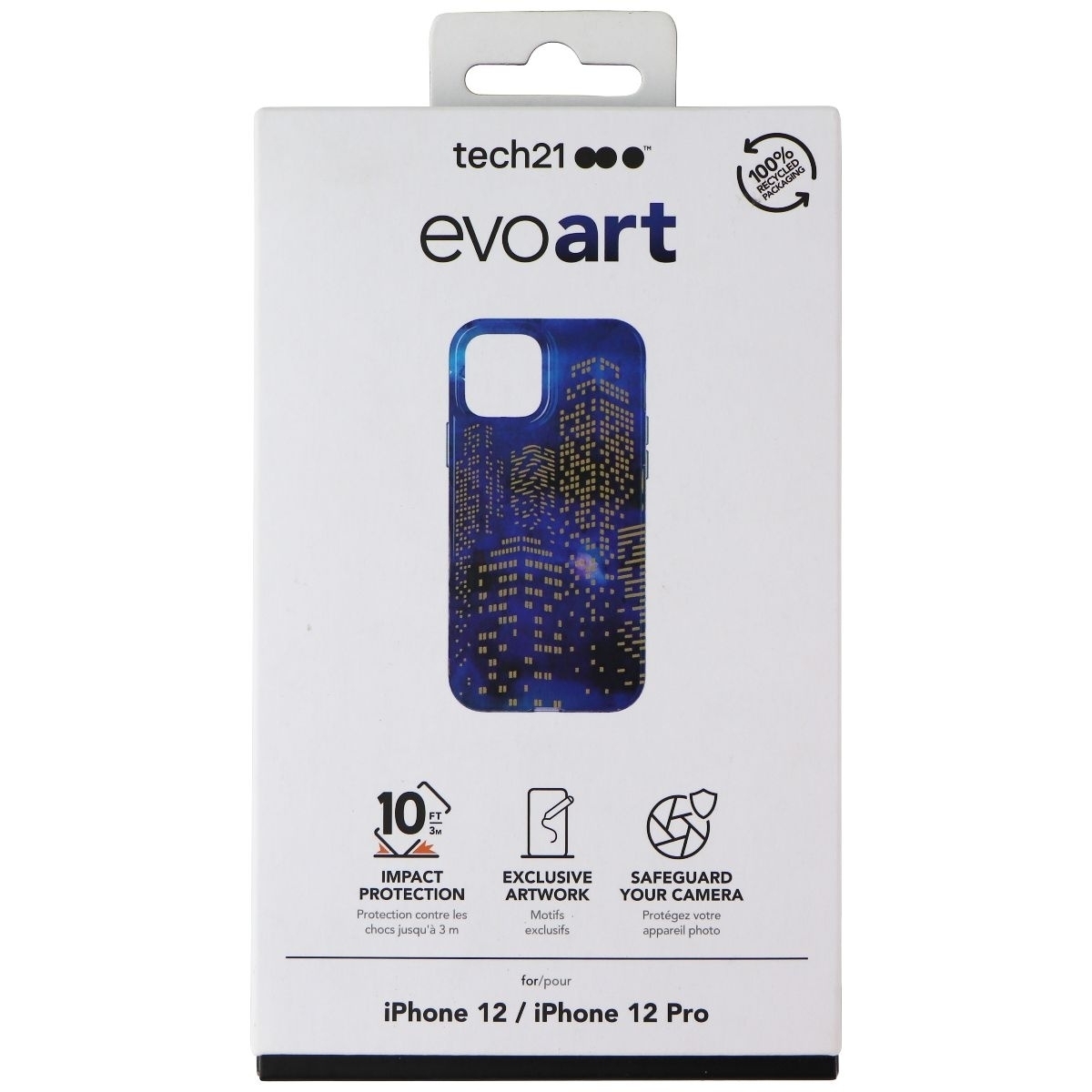 Tech21 EvoArt Case For Apple IPhone 12 And IPhone 12 Pro - Blue/Burning City