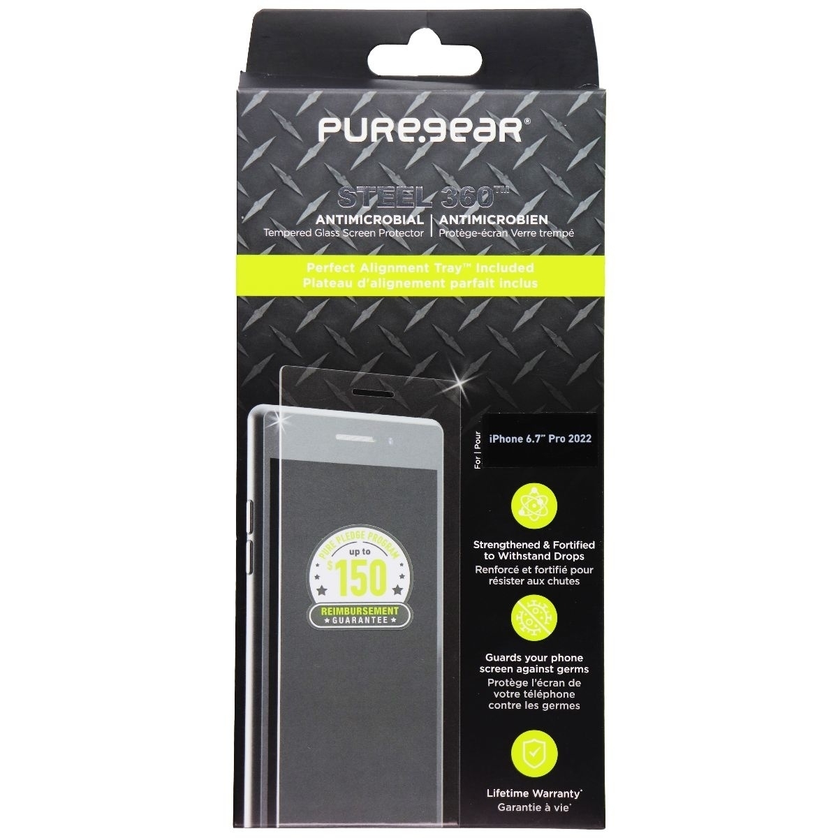 PureGear Steel 360 Screen Protector For IPhone 14 Pro Max