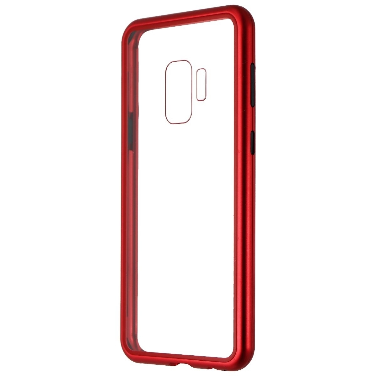 Zore Hybrid Glass Series Case For Samsung Galaxy S9 - Clear/Red