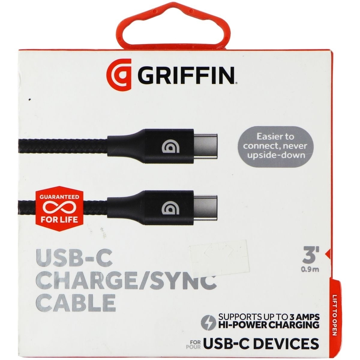 Griffin (3-Ft) Premium Braided USB-C To USB-C Charge/Sync Cable - Black