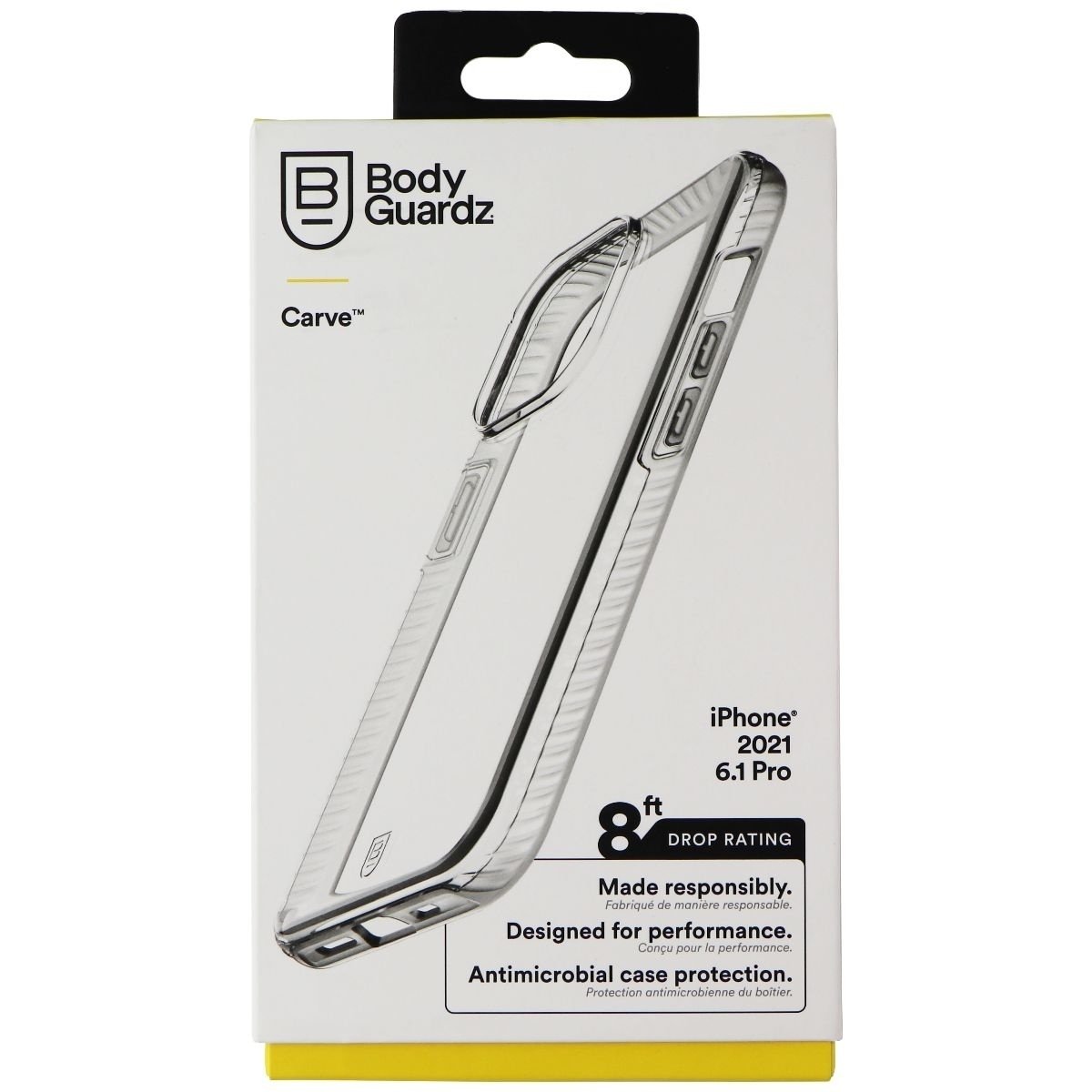 BodyGuardz Carve Series Rigid Gel Case For IPhone 13 Pro - Clear