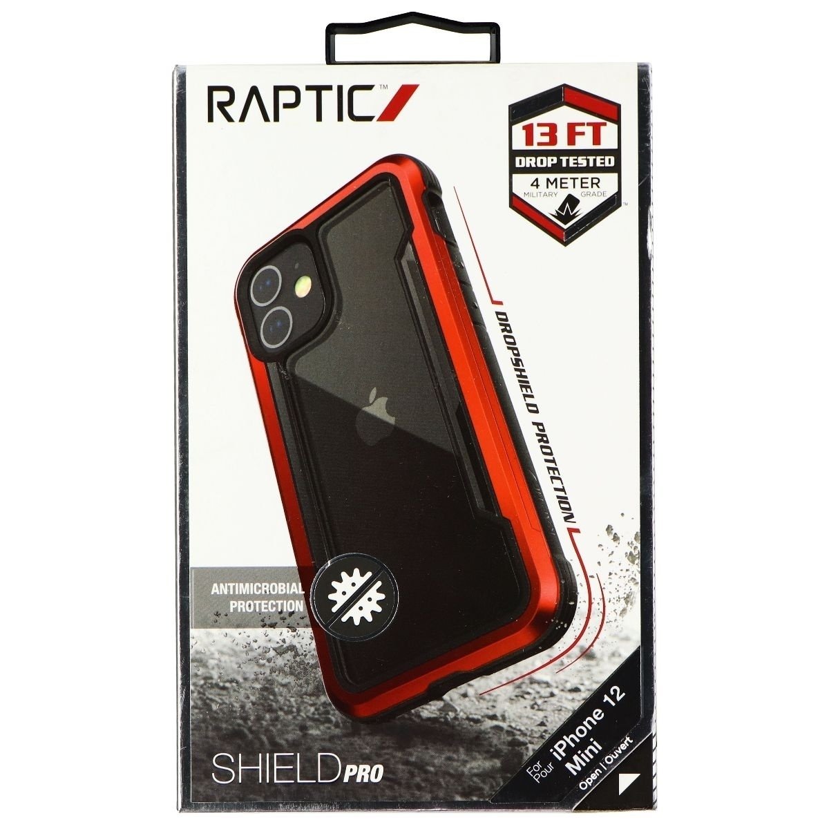 Raptic Shield Pro Series Case For IPhone 12 Mini - Red/Clear