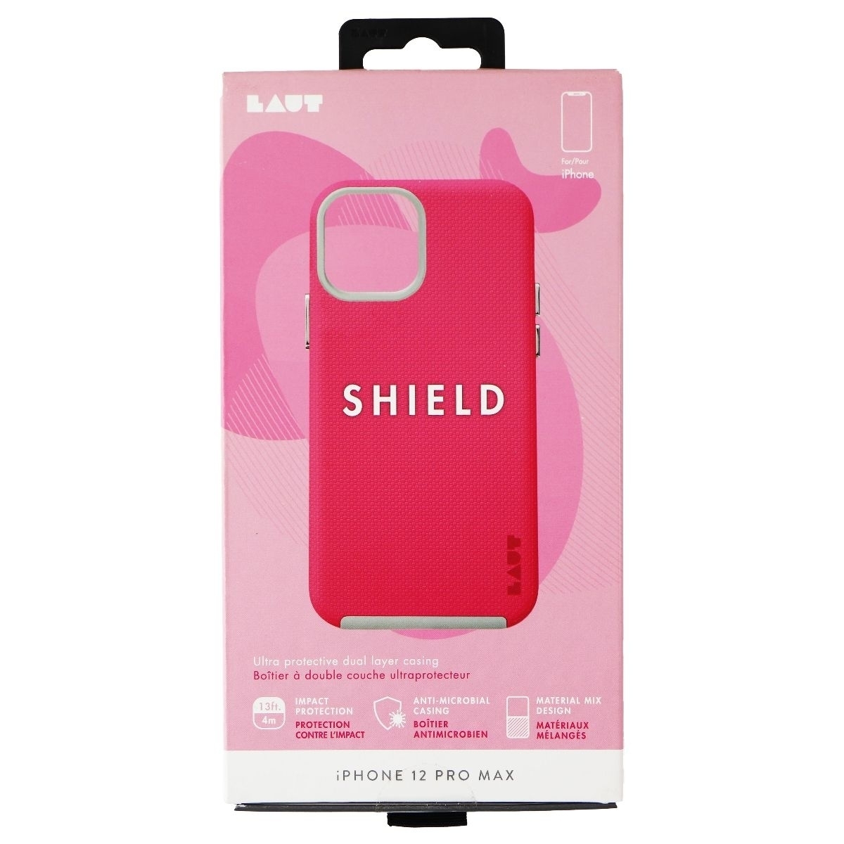 LAUT Shield Series Dual Layer Case For Apple IPhone 12 Pro Max - Pink/Gray