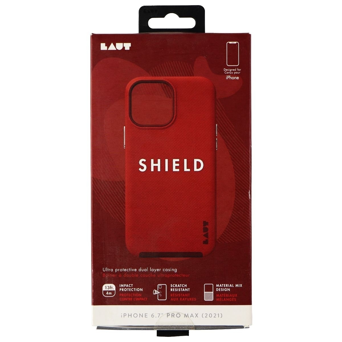 LAUT Shield Series Dual Layer Case For Apple IPhone 13 Pro Max - Red