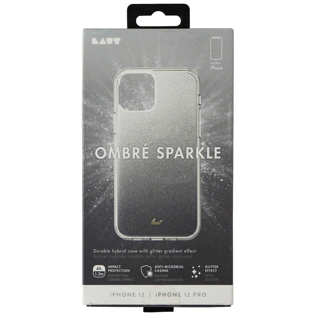 LAUT OMBRE SPARKLE Series Case For IPhone 12/12 Pro - Black