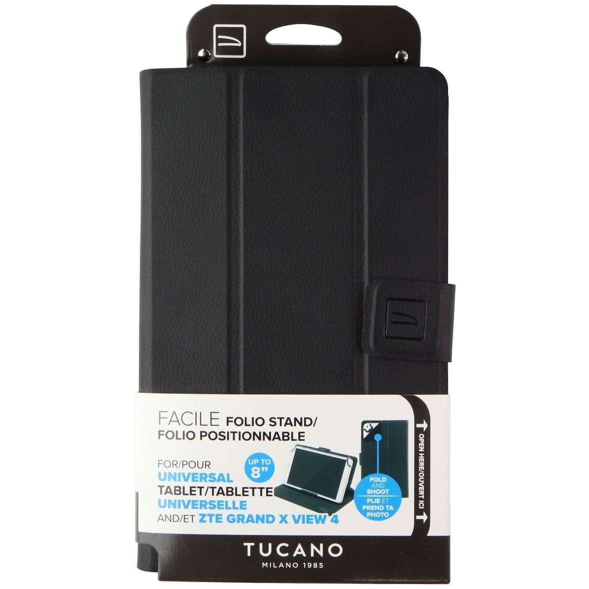 Tucano Universal Facile Folio Stand For Up To 8-inch Tablets - Black