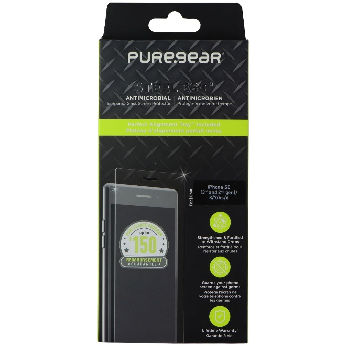 PureGear Steel 360 Screen Protector For IPhone SE (2022/2020)/8/7/6s/6 - Clear