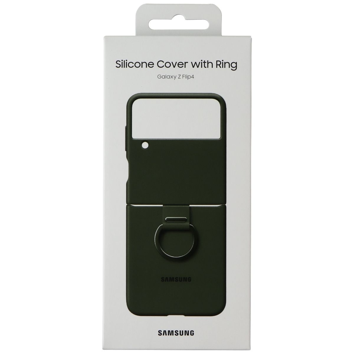 SAMSUNG Official Silicone Cover Case With Ring For Galaxy Z Flip 4 - Green