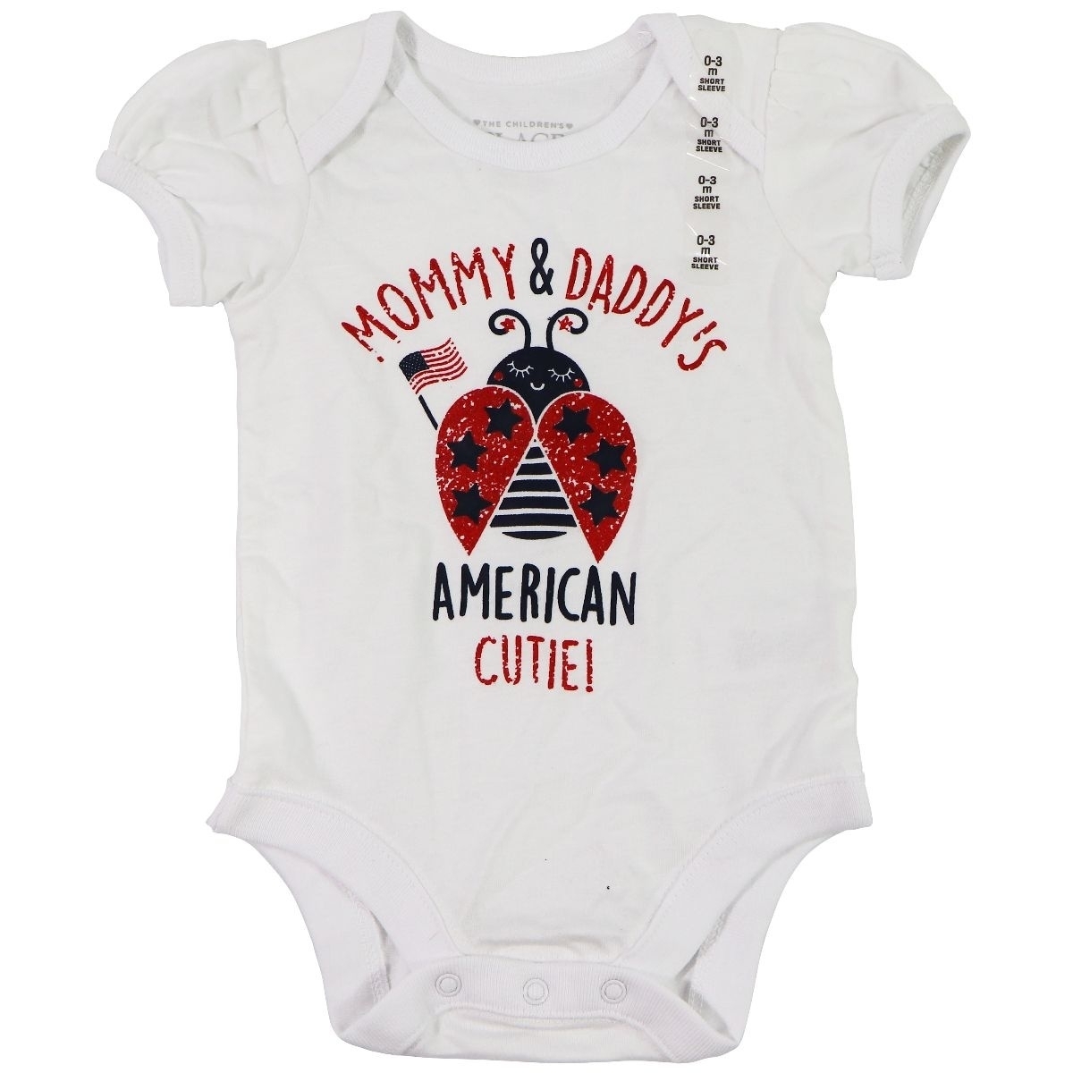 The Childrens Place - Toddler Onesie - White / American Cutie (0-3 M/M)