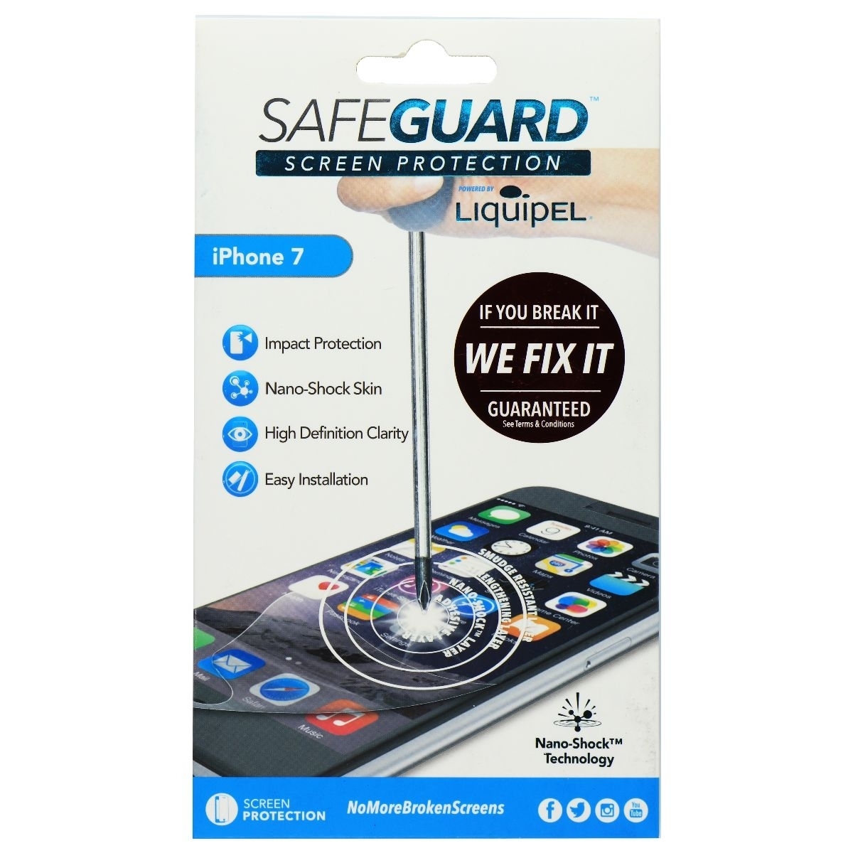 Liquipel SafeGuard Screen Protector For Apple IPhone 7 - Clear (Refurbished)