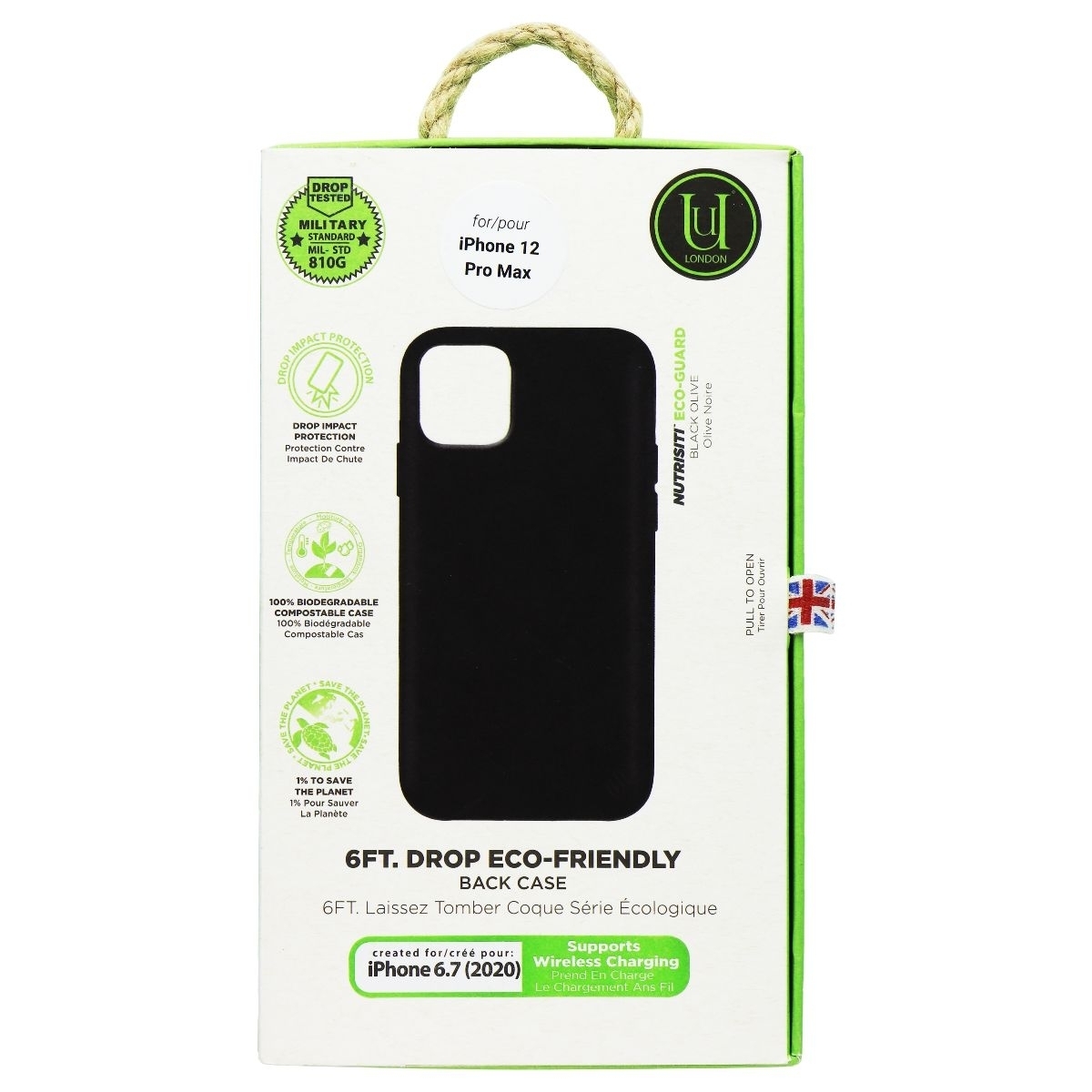 Uunique London Nutrisiti Eco-Guard Case For Apple IPhone 12 Pro Max - Black (Refurbished)