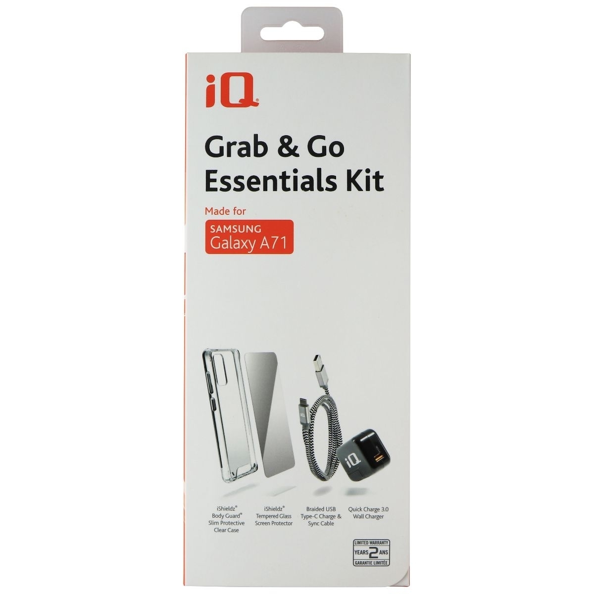 IQ Grab & Go Essentials Kit Charger And Case Kit For Samsung Galaxy A71 - Clear (Refurbished)
