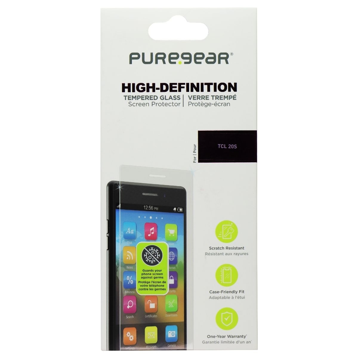 PureGear High-Definition Tempered Glass For TCL 20S (2021 Model) - Clear (Refurbished)