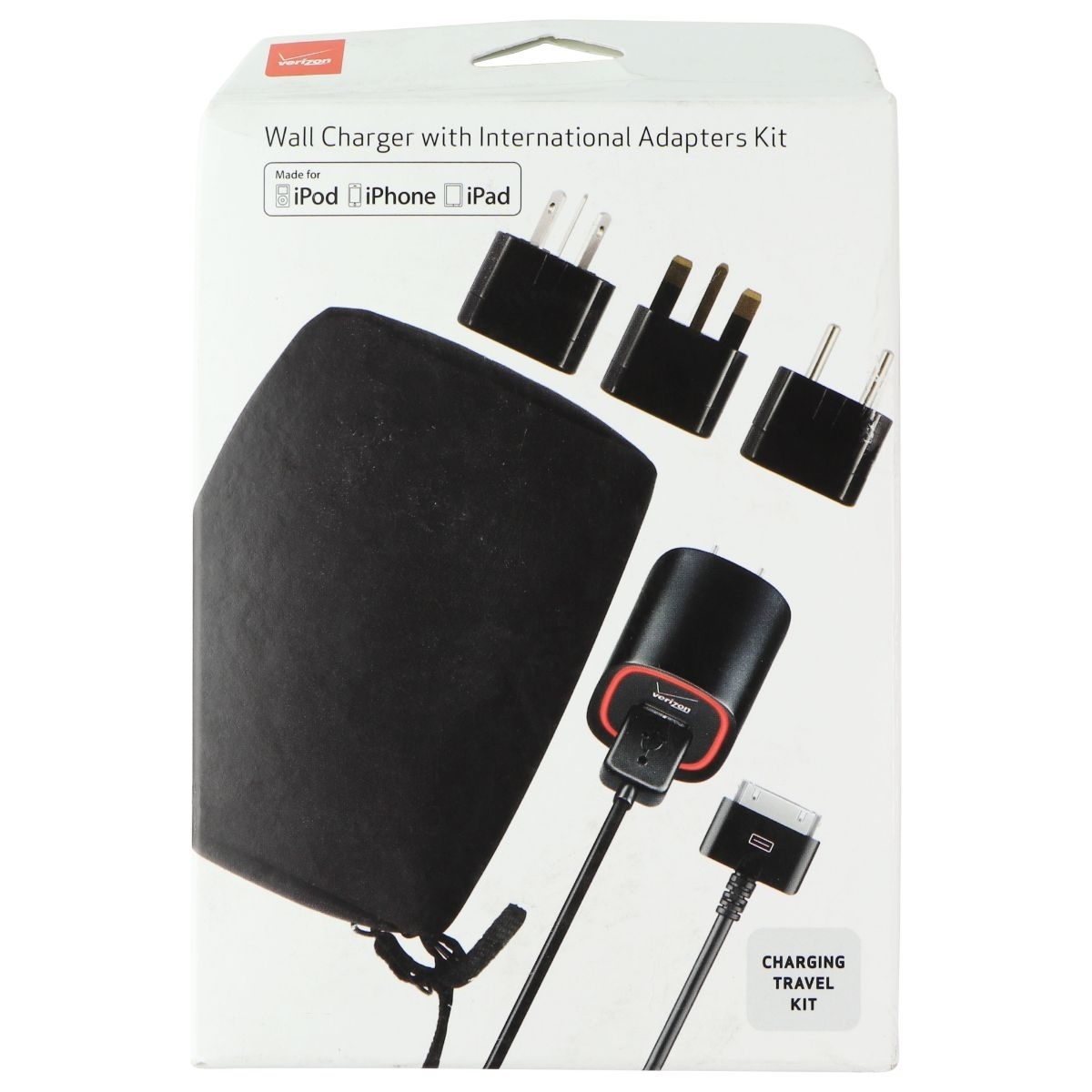 Verizon (30-Pin For Older IPads) Wall Charger With International Adapters Kit (Refurbished)