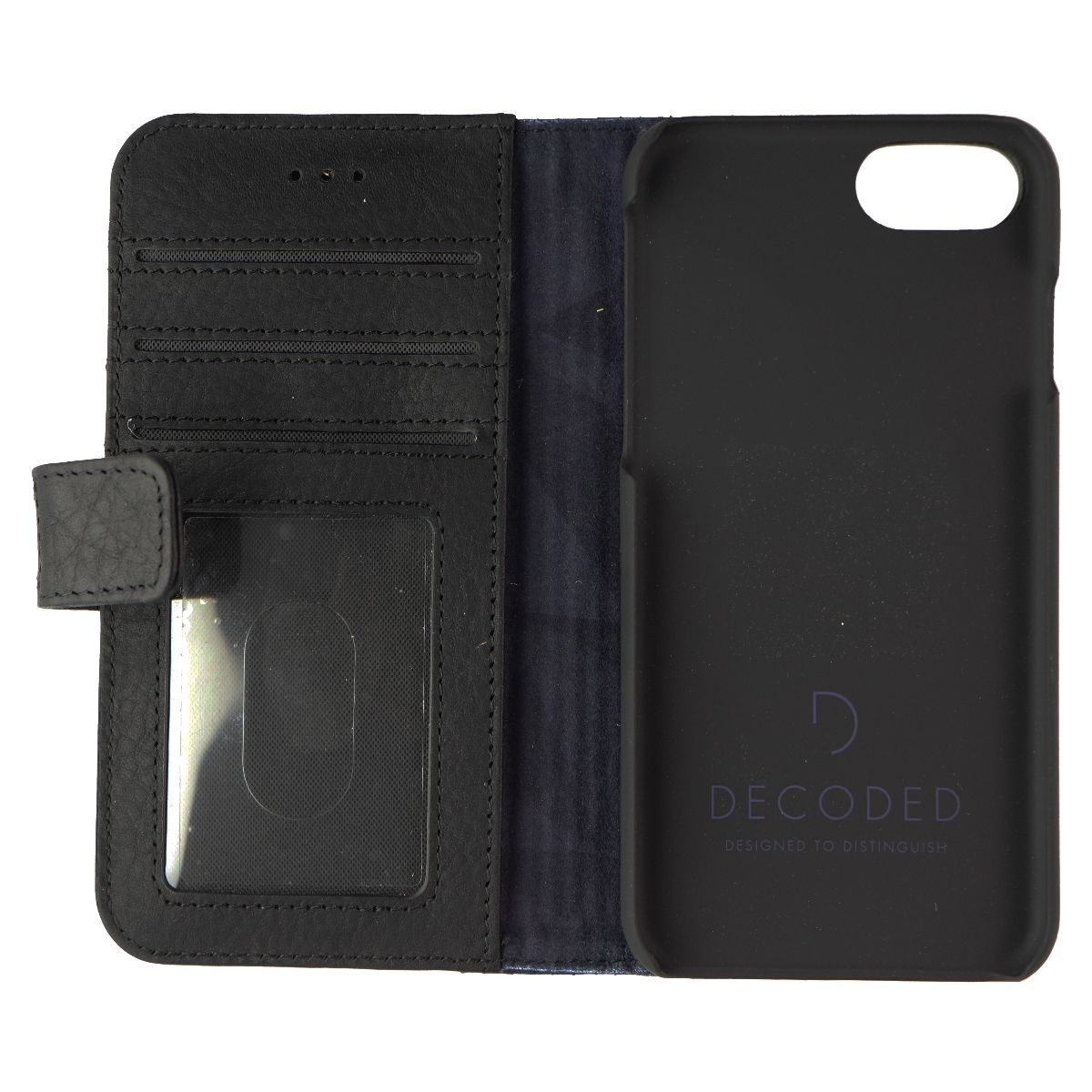 DECODED Full Grain Leather 2-in-1 Wallet For IPhone 8/7/6s/6 - Rough Black (Refurbished)