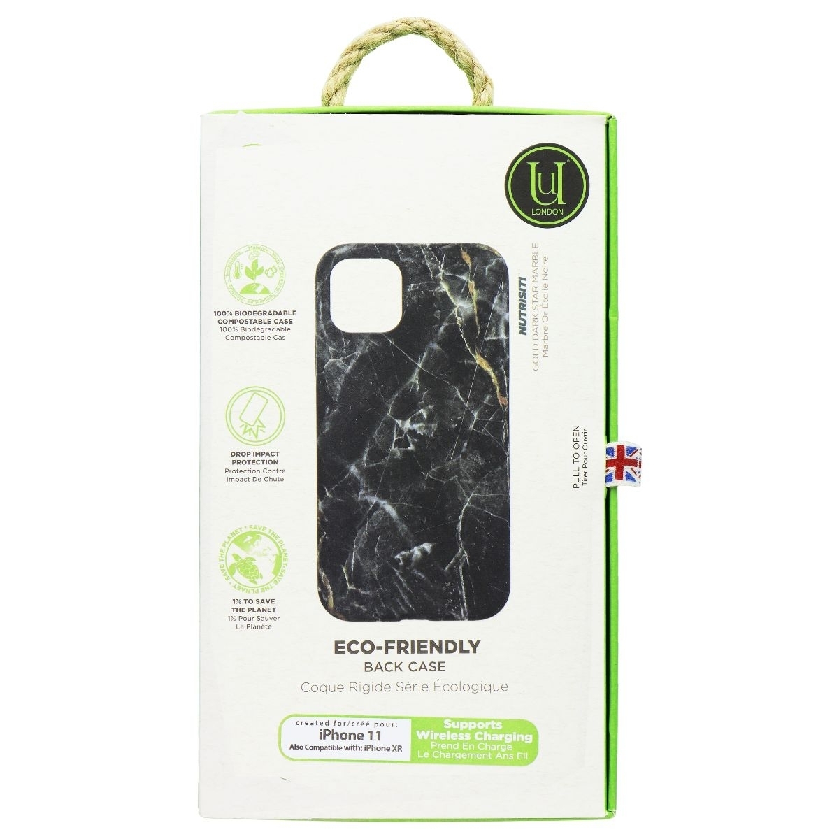 Unique London Eco-Friendly Back Case For Apple IPhone 11 And XR - Black Marble (Refurbished)