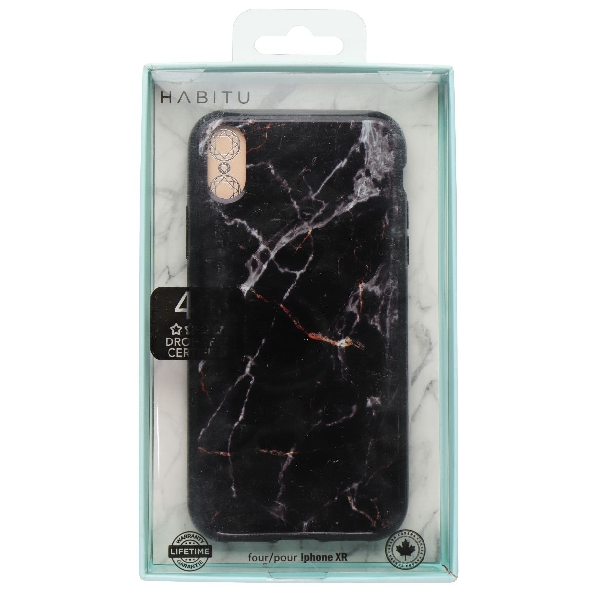 HABITU Slim Shell Case For Apple IPhone XR - Black Marble (Refurbished)