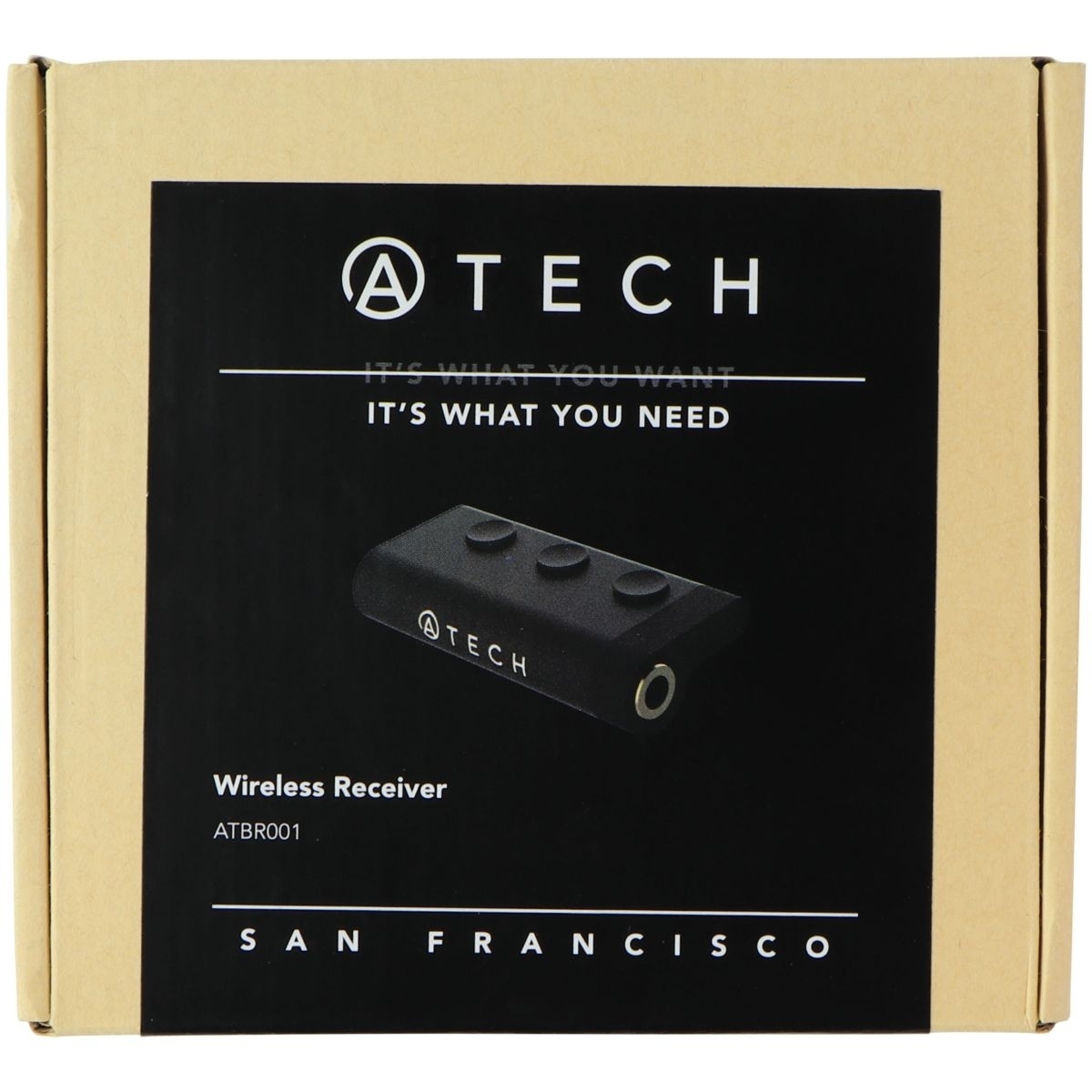 ATech Wireless Receiver For 3.5mm Devices - Black (ARBR001) (Refurbished)