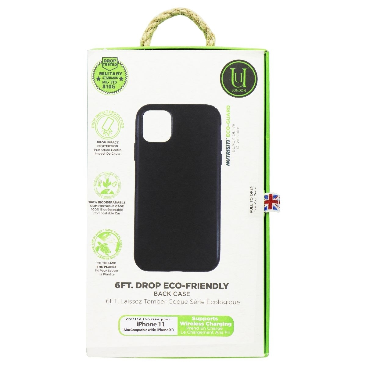 Unique London Eco-Friendly Back Case For Apple IPhone 11 And XR - Black (Refurbished)