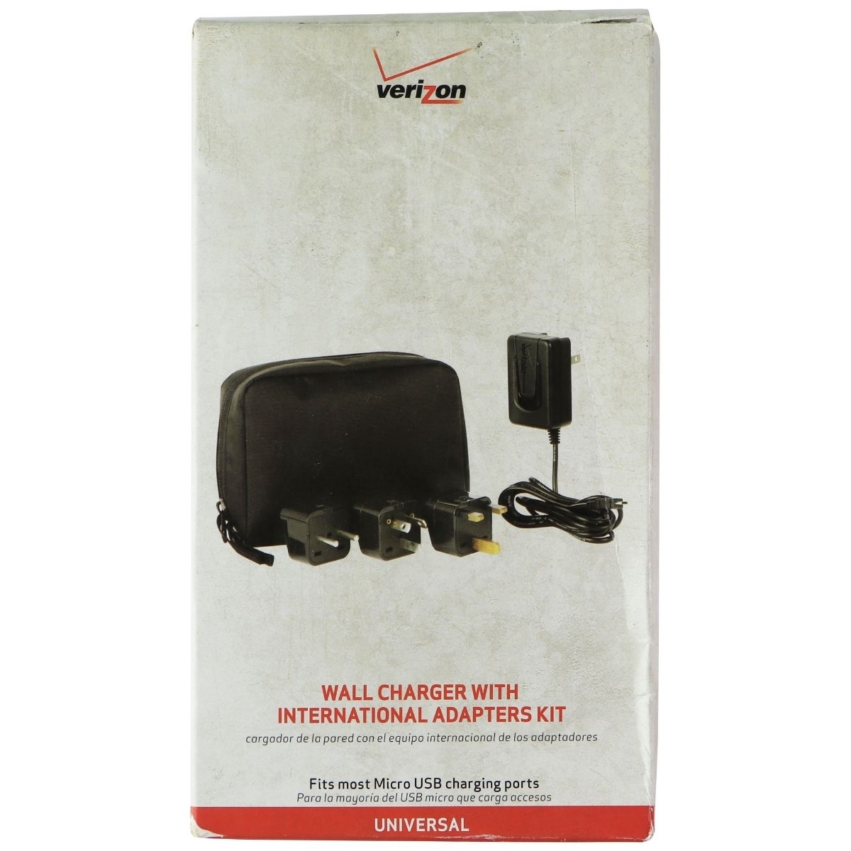 Verizon (Micro-USB) Wall Charger With International Adapters Kit - Black (Refurbished)