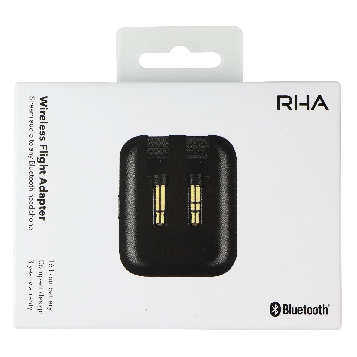 RHA Wireless Bluetooth Flight Adapter For 3.5mm Jacks - Black (601712) (Refurbished)